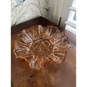 Indiana Glass Company Pink Depression Glass Ruffled Edge Bowl - Vintage Beauty